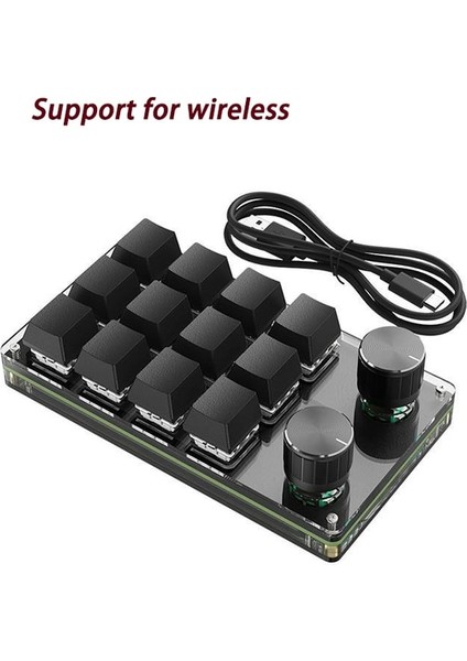 WIRELESS12KEY Siyah Kablosuz Mekanik Klavye Anahtar Kapağı Iph iPad Samsung Huawei Dizüstü Bilgisayar Android Windows Için Kişiselleştirilmiş Klavye Anahtar Kapağı (Yurt Dışından)