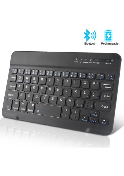 7 Beyaz Ingilizce Mini Bluetooth Klavye Kablosuz ipad Rusça Klavye Tablet Ispanyolca Şarj Edilebilir Klavye Tablet ipad Cep Telefonu Dizüstü Bilgisayar (Yurt Dışından)