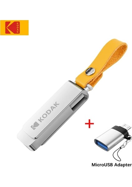 K133-MICROUSB 64GB Kodak Memory Stick 32GB 64GB Yüksek Hızlı U Disk Metal Flash Sürücü Araba USB 3.0 128GB 256GB Hız 120MB/S Pendrive Usb3.1 K133 (Yurt Dışından)