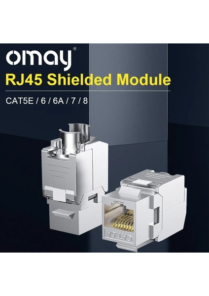 Cat7 Korumalı 2 Adet CAT5E/6/6A/7/8 Utp Ağ Modülü Aletsiz RJ45 Korumalı Keystone Korumasız Bağlantı Kablosu Çoğaltıcı Adaptörü Amp Içın Sıcak (Yurt Dışından)