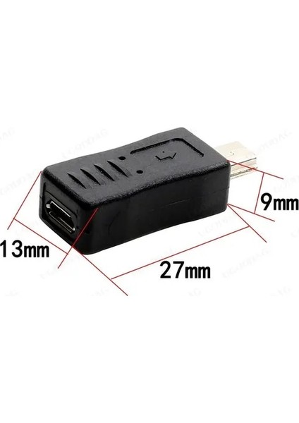 V3 - V8 Düz 1 Adet Yeni Mini Usb'den Mikro Usb'ye Adaptör Fişi 90 Derece Solsağ Açı Mikro USB Erkek - Mini USB Dişi B Tipi Konnektör Şarj Verileri (Yurt Dışından)