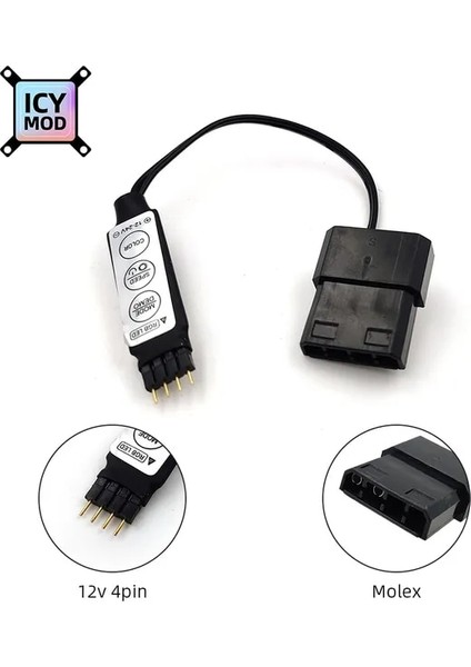 12V4PIN-MOLEX Argb Manuel Denetleyici 5V3PIN Molex Güç Kaynağına Sata Dönüştürücü Işık Arayüzü Ayarlayın 12V4PIN Adaptörü Rgb Aura Pc Mod (Yurt Dışından)