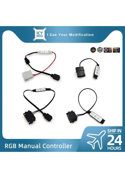 12V4PIN-MOLEX Argb Manuel Denetleyici 5V3PIN Molex Güç Kaynağına Sata Dönüştürücü Işık Arayüzü Ayarlayın 12V4PIN Adaptörü Rgb Aura Pc Mod (Yurt Dışından)