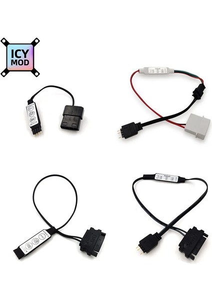 12V4PIN-MOLEX Argb Manuel Denetleyici 5V3PIN Molex Güç Kaynağına Sata Dönüştürücü Işık Arayüzü Ayarlayın 12V4PIN Adaptörü Rgb Aura Pc Mod (Yurt Dışından)