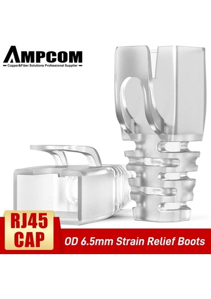 6.5 mm Şeffaf 30 Adet Ampcom Ethernet Ağ Kablosu Gerginlik Giderici Bot Kablosu RJ45 Konnektör Fişi Cat8 Cat7 CAT6A Cat6 CAT5E Için 6.5/7.5/8.0mm Kapakları (Yurt Dışından)