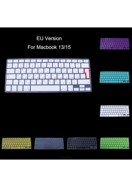 Gök Mavisi Ab Versiyonu Rusça Klavye Silikon Cilt Kapak Apple Macbook Air Pro 13 15 Koruyucu Kapak 8 Renkli (Yurt Dışından) fiyatları