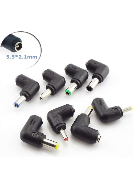 D6 90 Derece Sağ Açı Dc Konektörü 5.5 mm x 2.1 mm Dişi Güç Kaynağı Adaptörü Evrensel Fiş Jakı Dc Dizüstü Bilgisayar Şarj Cihazı (Yurt Dışından)