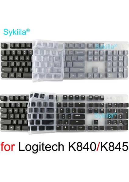 Pembe K840 Klavye Kapak Logitech K840 K845 Mekanik Logi Silikon Koruyucu Kılıf Film Şeffaf Siyah Pembe (Yurt Dışından)