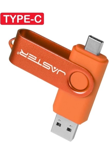 Turuncu 64GB Jaster 2in1 Type-C Cep Telefonu Için USB Flash Sürücü Mor Dönebilen Memory Stick Özel Logo Yeşil Kalem Sürücü Siyah 64GB 32GB 8g (Yurt Dışından)