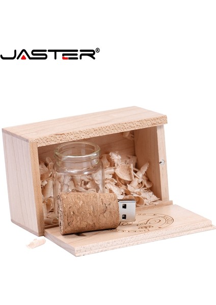 Kutu ile 64 GB Jaster 5 Adet Lot USB Flash Sürücü Cam Drift Şişe Kalem Sürücü Düğün Hediyesi Mantarlı Memory Stick Pendrive 16 GB 32 GB 64 GB 128 GB (Yurt Dışından)