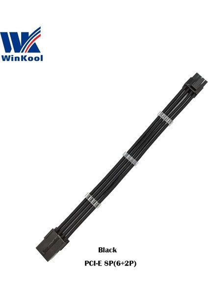 Mavi 200MM Winkool Pcı-E 8pın 18AWG Saf Renk Erkek - Dişi Kol Uzatma Güç Kablosu Dahili Kablo Taraklar Çok Renk Seçenekleri (Yurt Dışından)
