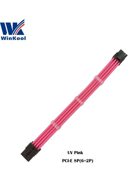 Mavi 200MM Winkool Pcı-E 8pın 18AWG Saf Renk Erkek - Dişi Kol Uzatma Güç Kablosu Dahili Kablo Taraklar Çok Renk Seçenekleri (Yurt Dışından)