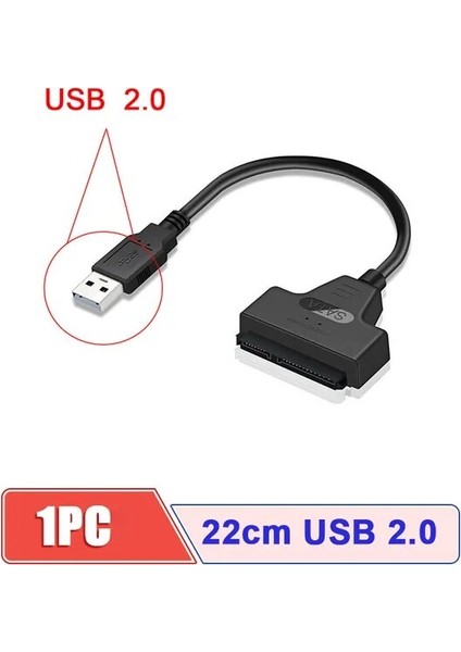 22 cm USB 2.0 Yeni USB Sata 3 Kablo Sata USB 3.0 Adaptörü 6 Gbps'ye Kadar Destek 2.5 Inç Harici SSD HDD Sabit Sürücü 22 Pin Sata Iıı A25 2.0 (Yurt Dışından)