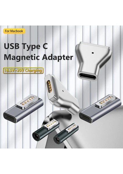 Tip-C - Manyetik 2 Manyetik USB C Adaptör Tip C/DC5521 - Magsafe 1 Magsafe 2 Konnektör Pd Dişi Hızlı Şarj Adaptörü MacBook Air/pro Için (Yurt Dışından)