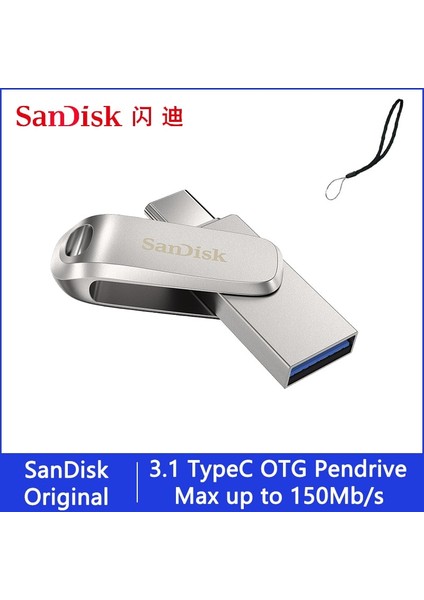 Sdddc4 B 32 GB Sandisk Tip C Otg USB Flash Sürücü 128 GB Pendrive 128 GB 64 GB 32 GB 256 GB 512 GB 1 Tb Kalem Sürücü 3.1 Anahtar Bellekte USB Bellek Diski (Yurt Dışından)