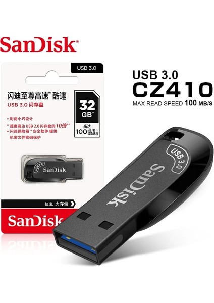 128 GB Sandisk USB Flash Sürücü Usb3.0 Mini Pendrive CZ410 256 GB 128 GB 64 GB 32 GB Kalem Sürücü Okuma Hızı 100 M/s'ye Kadar Memory Stick U Disk (Yurt Dışından)