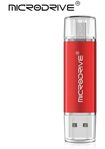 Kırmızı 128GB Mikrosürücü USB Flash Sürücü Otg Yüksek Hızlı Sürücü 128GB 64GB 32GB Harici Depolama Çift Uygulama Mikro USB Sopa (Yurt Dışından)