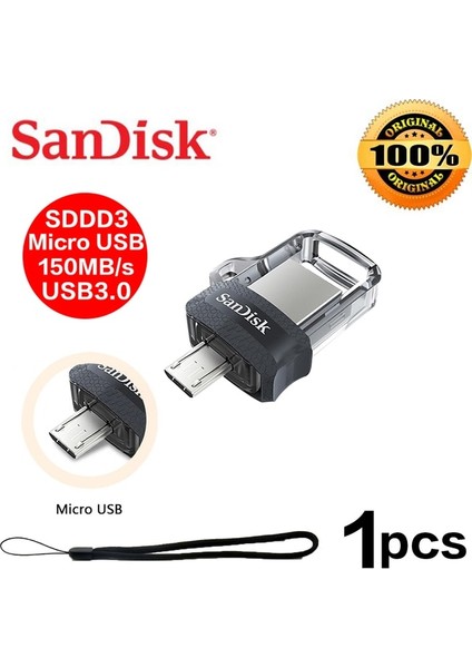 Sddd3-1 Adet 32 GB Sandisk 1 Tb Sdddc4 USB 3.1 Flash Sürücü Tip-C 128 GB 256 GB 32 GB 64 GB Telefon Mikro USB 3.0 Otg Flash Sürücü Sdddc3 512 GB Kalem Sürücü (Yurt Dışından)