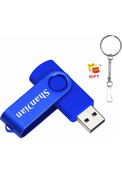Mavi 32GB Yüksek Hızlı USB Flash Sürücüler 64GB Gerçek Kapasiteli Kalem Sürücü 32GB Döndürülebilir Siyah Memory Stick 16GB Ücretsiz Anahtarlık Pendrive 8gb 4gb (Yurt Dışından)