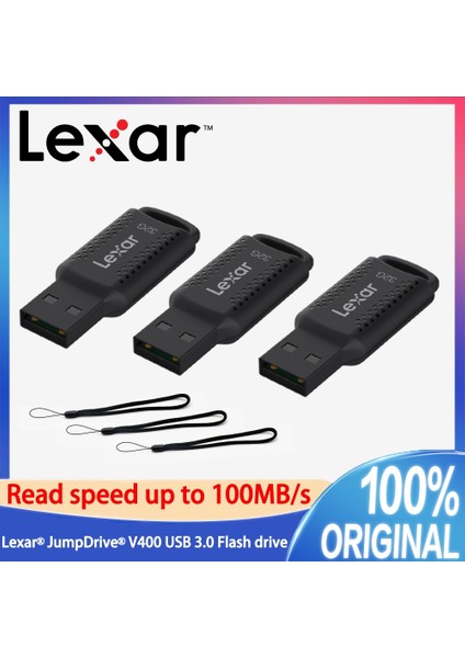 LJDM400064GBNBNC3PCS Lexarusb Flash Sürücü V400 USB Flash Sürücü USB 3.0 USB Anahtar Bellek 100 Mb/s 32 GB 64 GB 128 GB Mac/pc/android Yüksek Hızlı Flash Sürücü (Yurt Dışından)