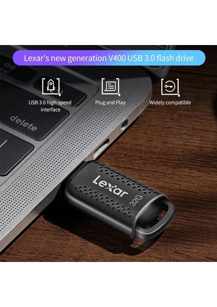 LJDM400064GBNBNC3PCS Lexarusb Flash Sürücü V400 USB Flash Sürücü USB 3.0 USB Anahtar Bellek 100 Mb/s 32 GB 64 GB 128 GB Mac/pc/android Yüksek Hızlı Flash Sürücü (Yurt Dışından)