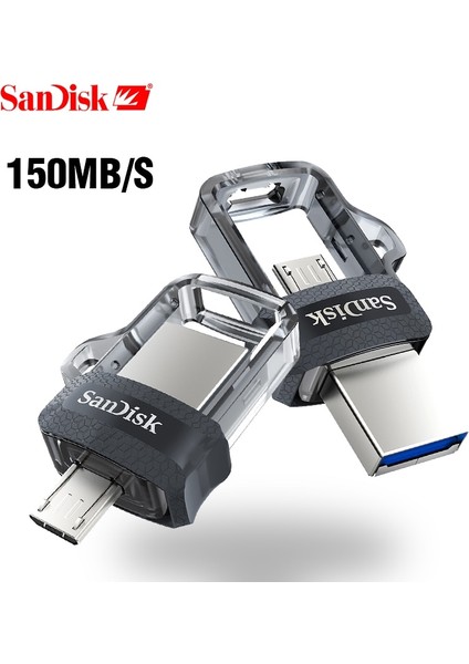 16 GB Sandisk Otg Çift USB Flash Sürücü Kalemi 16 GB 32 GB 64 GB 128 GB Sürücü Kalemi USB 3.0 150 Mb/s USB Flash Sürücü Pc ve Android Telefonlar Için (Yurt Dışından)