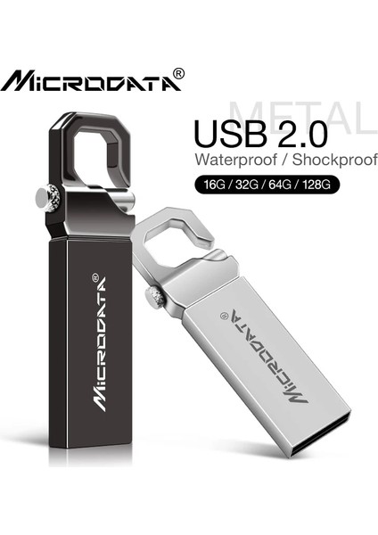 Gümüş 64GB USB Flash Sürücü 32GB Kalem Sürücü 64GB Metal Mini USB 2.0 Flash Disk 16GB 128GB Bellek Pendrive Harici Depolama Çubuğu 64 GB (Yurt Dışından) fiyatları