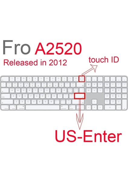 US-A2520 Id Klavye Kapağı ile 2021 Yeni iMac M1 24 Inç Kablolu Apple Magic Klavye Dokunmatik Id ile A2520A2449 A2450 A1243 A1843 A1644 MB110LL/B (Yurt Dışından)