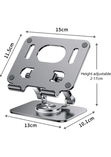 Tip C Gri Alüminyum Alaşımlı Dizüstü Bilgisayar Tutucu 360 Dönen Soğutma Braketi Ayarlanabilir Katlanabilir Soğutma Braketi Desteği MacBook iPad Için Kaymaz (Yurt Dışından)