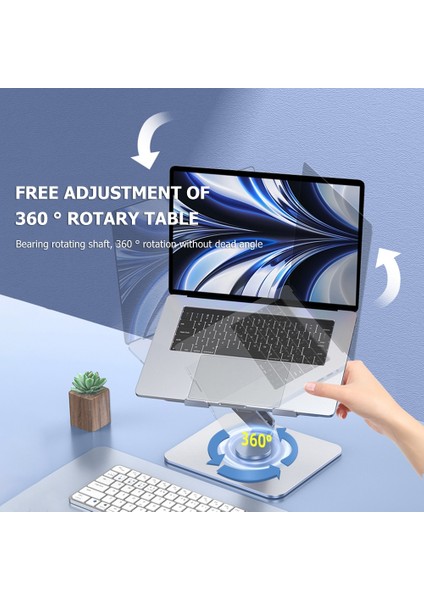 Tip C Gri Alüminyum Alaşımlı Dizüstü Bilgisayar Tutucu 360 Dönen Soğutma Braketi Ayarlanabilir Katlanabilir Soğutma Braketi Desteği MacBook iPad Için Kaymaz (Yurt Dışından)