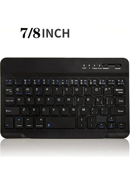 Sıyah 7 8 Inç Bluetooth Klavye 7 9 10 Inç IPAD Android Tablet Akıllı Telefon Için Ultra-Ince Harici Şarj Kablosuz Evrensel Klavyeler (Yurt Dışından)