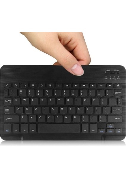 Sıyah 7 8 Inç Bluetooth Klavye 7 9 10 Inç IPAD Android Tablet Akıllı Telefon Için Ultra-Ince Harici Şarj Kablosuz Evrensel Klavyeler (Yurt Dışından) fırsatları