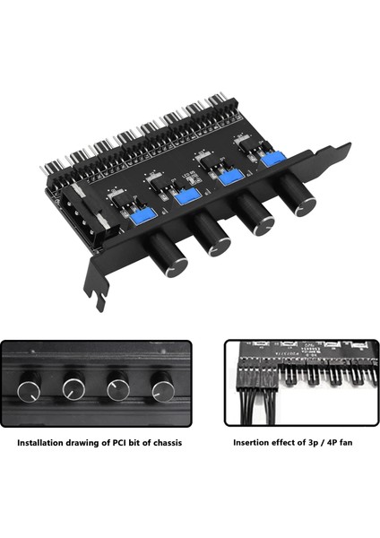 Mavi 12V Soğutma Fanı Hub Kolay Kurulum 1 Ila 3 8 Yollu Pc Kasa 4pin 3pin Hız Kontrol Cihazı Pratik Regülatör Splitter Bilgisayar Btc Için (Yurt Dışından)