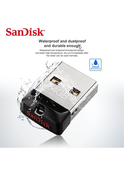 64GB 100% Orijinal Sandisk USB Flash Sürücü Cruzer Fit CZ33 64GB 32GB 16GB Süper Mini Kalem Sürücü USB 2.0 Memory Stick 8gb U Disk (Yurt Dışından)