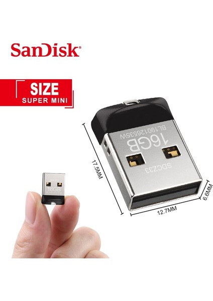 64GB 100% Orijinal Sandisk USB Flash Sürücü Cruzer Fit CZ33 64GB 32GB 16GB Süper Mini Kalem Sürücü USB 2.0 Memory Stick 8gb U Disk (Yurt Dışından) indirimleri