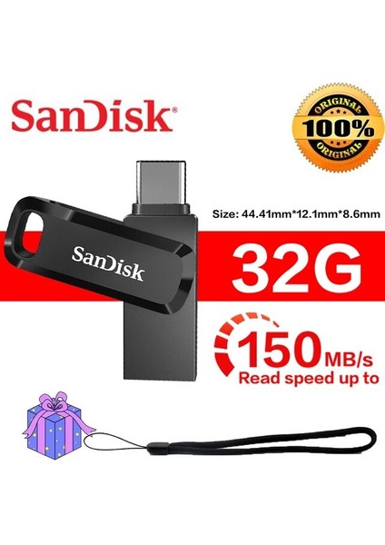 Sdddc3 256 GB Sandisk Sdddc3 Flash Sürücü 512 GB 32 GB 64 GB 128 GB 256 GB Ultra Çift Usb3.1 Otg Tip-C Kalem Sürücü Sopa 150 M/s Akıllı Telefon Dizüstü Bilgisayar Için (Yurt Dışından)
