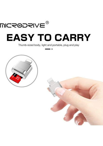 Gümüş 32GB Lightning - Usb3.0 Pendrive Adaptör Okuyucu ile Mikro Tf Sd Kart Sınıf 10 H2TESTW 32GB 64GB 128GB iPhone ipad Ios Için (Yurt Dışından)
