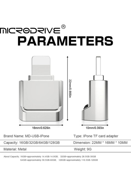 iPhone Adaptörü Için Gümüş Yeni Varış Mini USB Flash Sürücü Pendrive iPhone Için Tüm Plus/x Usb/otg/lightning 2 In 1 Kalem Sürücü Ios Için Harici Flash Sürücü (Yurt Dışından)