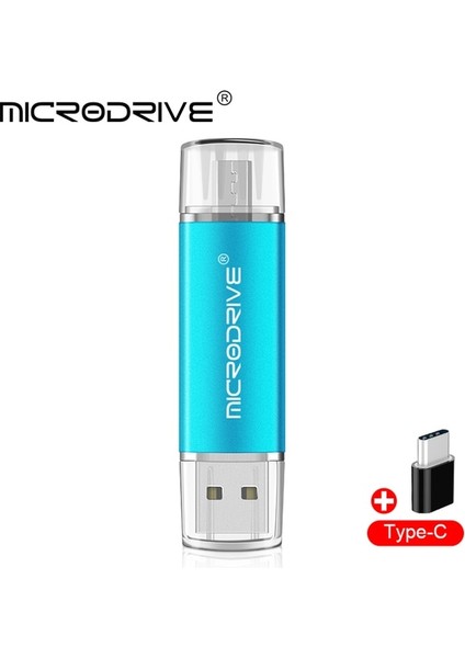 Gök Mavisi 128GB Otg Tip C Pendrive 128GB 64GB Hafıza Çubuğu 32GB 16GB Kalem Sürücü 8gb 4gb Flash USB Kalem Flash Stick Tip-C Adaptörü ile Hediye (Yurt Dışından)