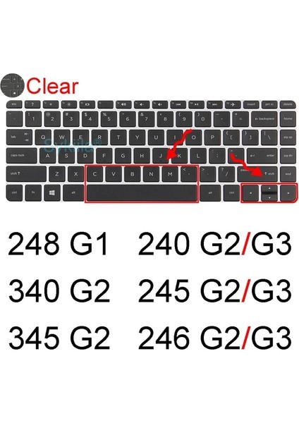 Temizle Klavye Kapağı Hp 240 G8 240 G7 240 G6 240 G5 240 G4 G3 G2 Temel Dizüstü Bilgisayar Silikon Koruyucu Kılıf 14 Inç Tpu (Yurt Dışından)