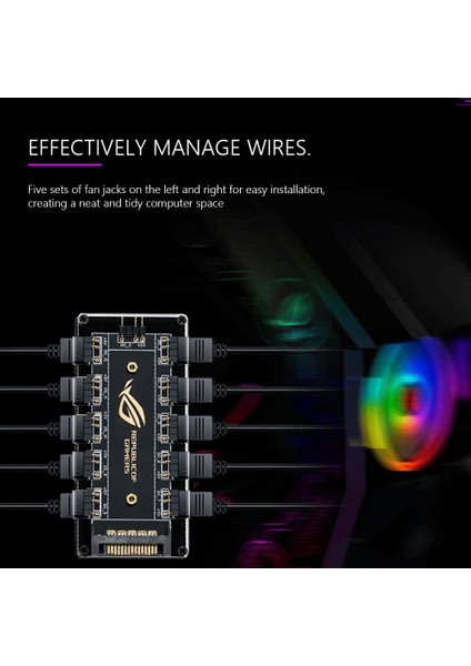 Sata Rgb Fan Hub Argb Kablo Ayırıcı Hub Adaptörü Bilgisayar Masaüstü Bilgisayar Aksesuarları 10-In-1 Asus/msı/gıgabyte/asrock Anakartlar Için (Yurt Dışından)
