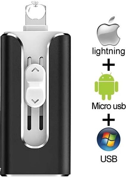 Siyah 256 GB Otg USB Flash Sürücü Apple iPhone iPad Ipod Mobil Için USB Flash Disk USB Sopa Flash Kalem Sürücü 128G 64 GB 32 GB 16 GB USB Flash 3.0 (Yurt Dışından)