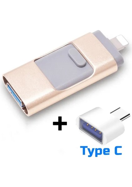 Altın Typecwhite 32GB USB Flash Sürücüler iphone 14 13 12 Pendrive 64GB Otg Type C USB 3.0 Flash Sürücü 32G Memory Stick Telefon, Macbook, Tablet Için (Yurt Dışından)