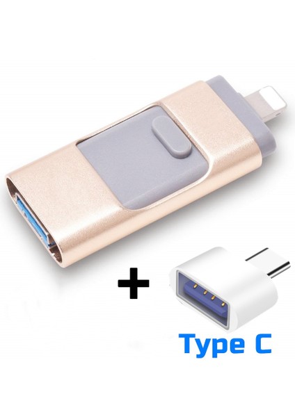 Altın Typecwhite 32GB USB Flash Sürücüler iphone 14 13 12 Pendrive 64GB Otg Type C USB 3.0 Flash Sürücü 32G Memory Stick Telefon, Macbook, Tablet Için (Yurt Dışından)