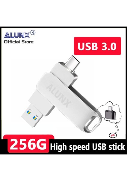 3.0 OTG-16G Alunx 100% Orijinal Pendrive Otg Tip-C USB 3.0 512GB 32GB 64GB Metal USB Flash Sürücü 128GB Kalem Sürücü 256 GB 8gb USB Stick 16 GB (Yurt Dışından)