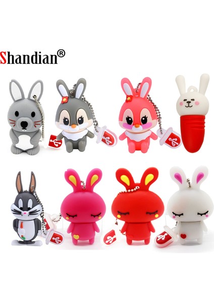 D 32GB Sevimli Tavşan USB Flash Sürücüler 64GB Karikatür Kalem Sürücü 32GB Çocuklar Için Yaratıcı Hediyeler Memory Stick 16GB Ücretsiz Anahtarlık U Disk 8gb 4gb (Yurt Dışından) fiyatları