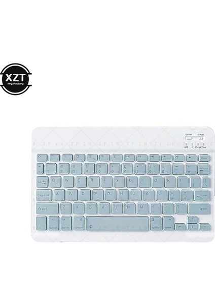 Mavi Ingilizce Kablosuz Bluetooth Klavye iPad Dokunmatik Harici Klavye Ofis Için Telefon Tablet Dizüstü Bilgisayar Için Kablosuz Bluetooth Klavye (Yurt Dışından)