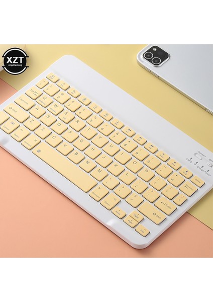 Mavi Ingilizce Kablosuz Bluetooth Klavye iPad Dokunmatik Harici Klavye Ofis Için Telefon Tablet Dizüstü Bilgisayar Için Kablosuz Bluetooth Klavye (Yurt Dışından)