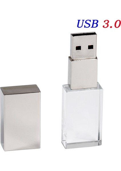 Gümüş 4gb Jasters USB Flash Kalem Sürücü 3.0 Kristal Sopa Baskı Özel Logo 4gb 8gb 16GGB 32GB 64GB 128GB Şeffaf Cam Hediye Pendrive (Yurt Dışından)