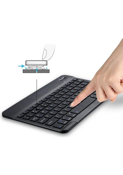 Mediapad M6 10.8 Mini Kablosuz Bluetooth Klavye Için Huawei Honor Pad 5/play Note 9.6"/mediapad M2 10/m3/m5/m6/t1/t2/t5 Tablet Klavye + Braketi (Yurt Dışından)